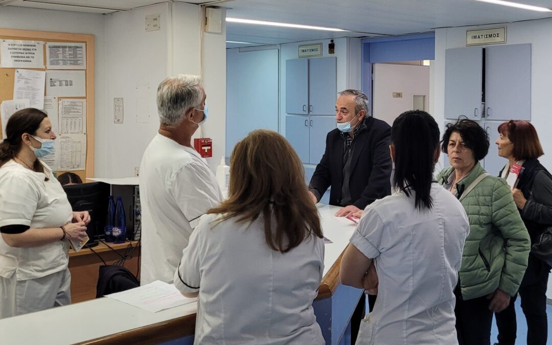 Επίσκεψη του Τάσου Τόκα, υποψηφίου Ευρωβουλευτή με το ΚΚΕ στο Γενικό Νοσοκομείο Άρτας
