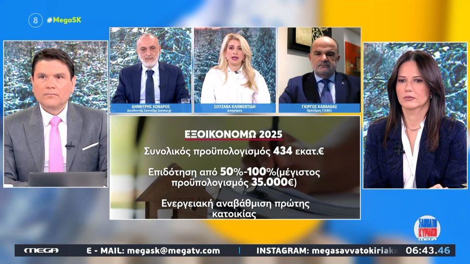 Ξεκινά την ερχόμενη Τετάρτη η υποβολή αιτήσεων για το πρόγραμμα «Εξοικονομώ 2025» (video)