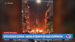 Νύχτα έντασης στα Εξάρχεια – Κάηκαν 10 οχήματα (βίντεο)