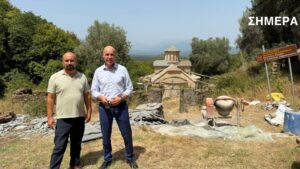 Επίσκεψη Γιώργου Αμυρά στα Κούρεντα – Πρόοδος στις εργασίες αποκατάστασης της Ιεράς Μονής Αγγελομάχων
