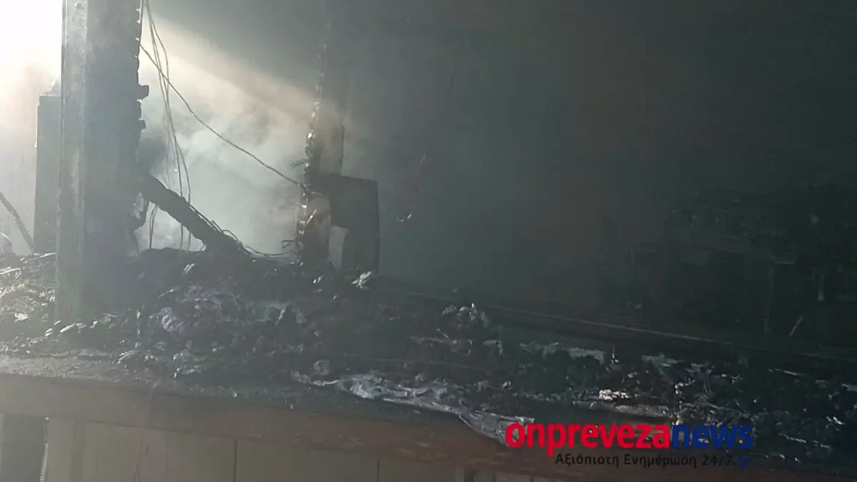 Πρέβεζα: Στις φλόγες το γνωστό beach bar Blue Island στο Μονολίθι (βίντεο)