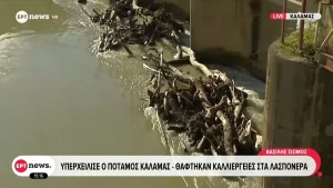 Ήπειρος: Υπερχείλισε ο ποταμός Καλαμάς – Ζημιές σε καλλιέργειες και ανησυχία για νέα κακοκαιρία (βίντεο)