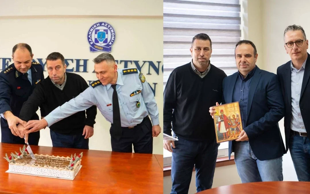 Η Ένωση Αστυνομικών Ιωαννίνων έκοψε πίτα και δώρισε εικόνα του πολιούχου Ιωαννίνων, Αγ. Γεωργίου, στο νέο Διευθυντή Θεσπρωτίας