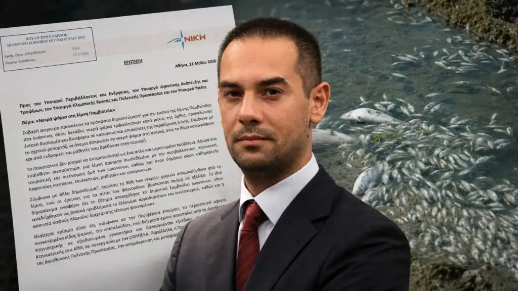 Ερώτηση από τη ΝΙΚΗ στη Βουλή, για τα νεκρά ψάρια στη λίμνη Παμβώτιδα