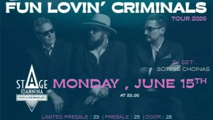Οι Fun Lovin’ Criminals για πρώτη φορά στα Ιωάννινα
