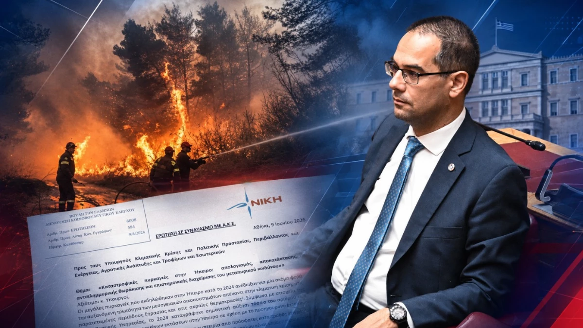 Στην Βουλή από τον Γ. Ρούντα η αποκατάσταση των πυρόπληκτων περιοχών της Ηπείρου
