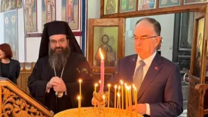 Κορυτσά: Επίσκεψη του Αλβανού Προέδρου στον ναό του Αγίου Νικολάου Χότσιστ